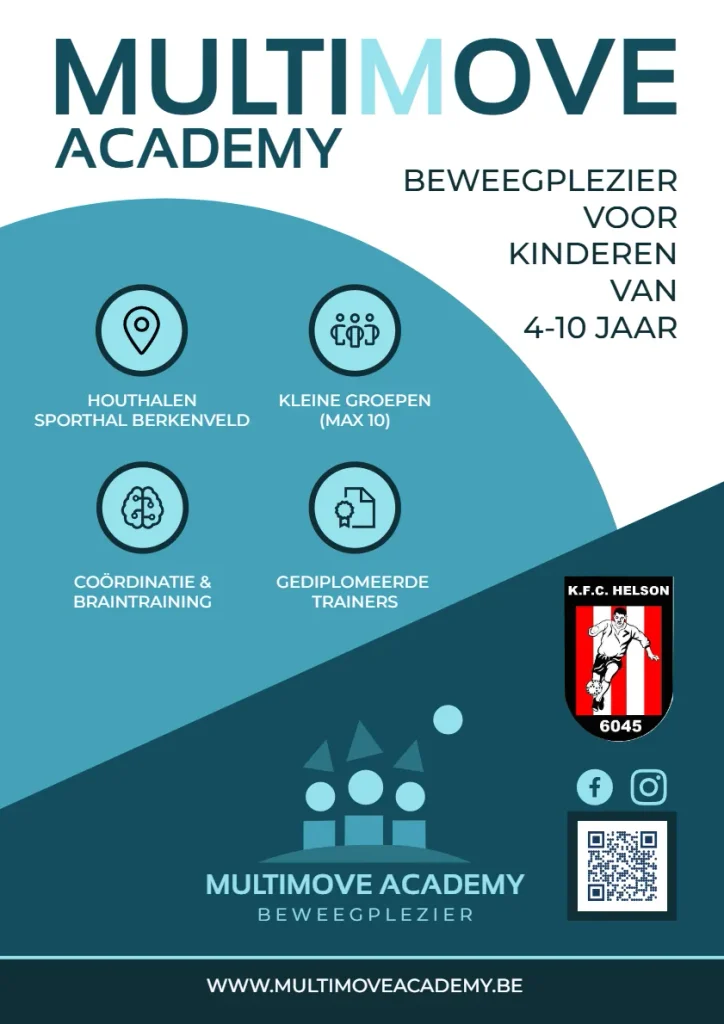 KFC Helson samenwerking met Multimove Academy in Houthalen voor kinderen van 4 tot 10 jaar